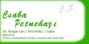 csaba petnehazi business card